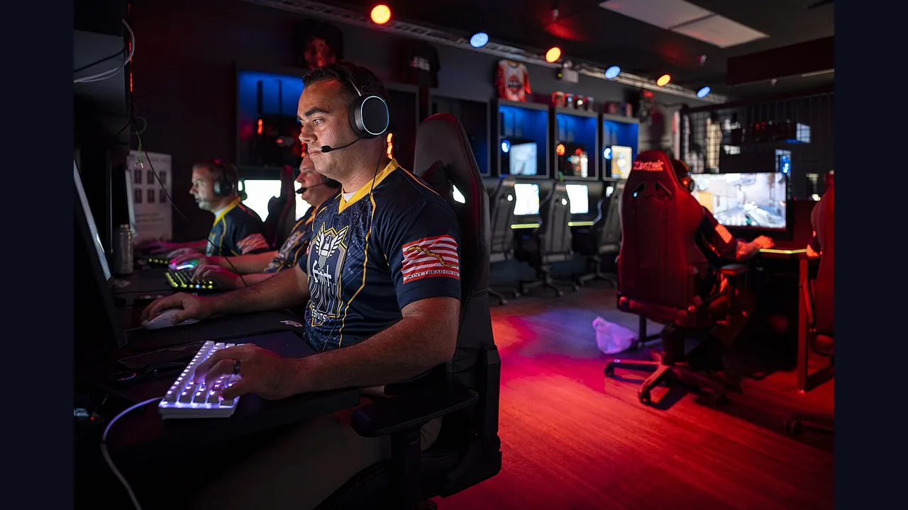 An esports player at a computer during a match