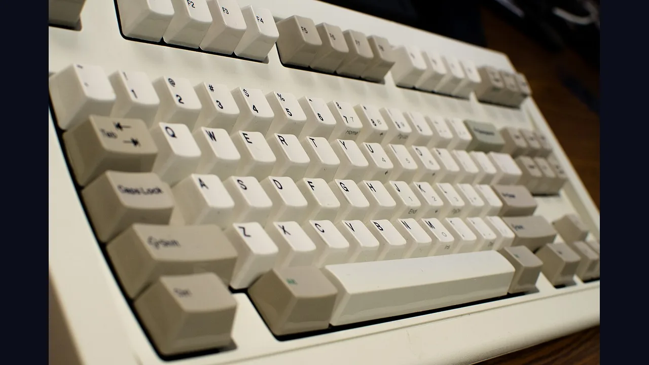 Computer keyboard keycaps close up